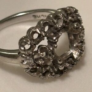 18K White Gold Ring Setting ;4 diamonds